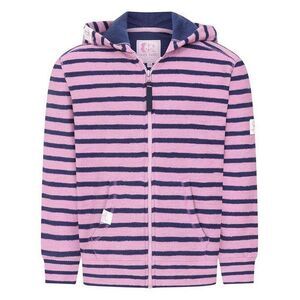Lazy Jacks Girls Striped Textured Full Zip Hoodie / Lavender